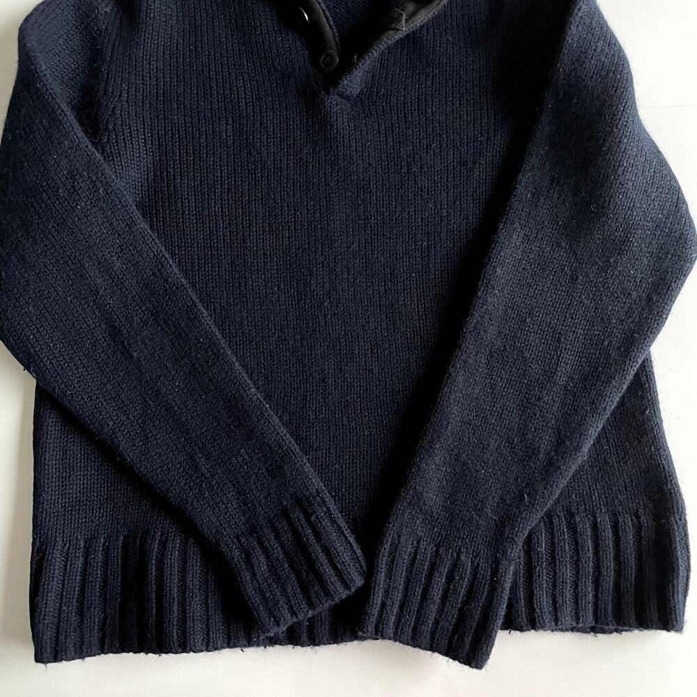 Vintage J. Crew Navy Wool Polo Sweater Size M - Picture 8 of 15